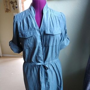 Button up gray dress